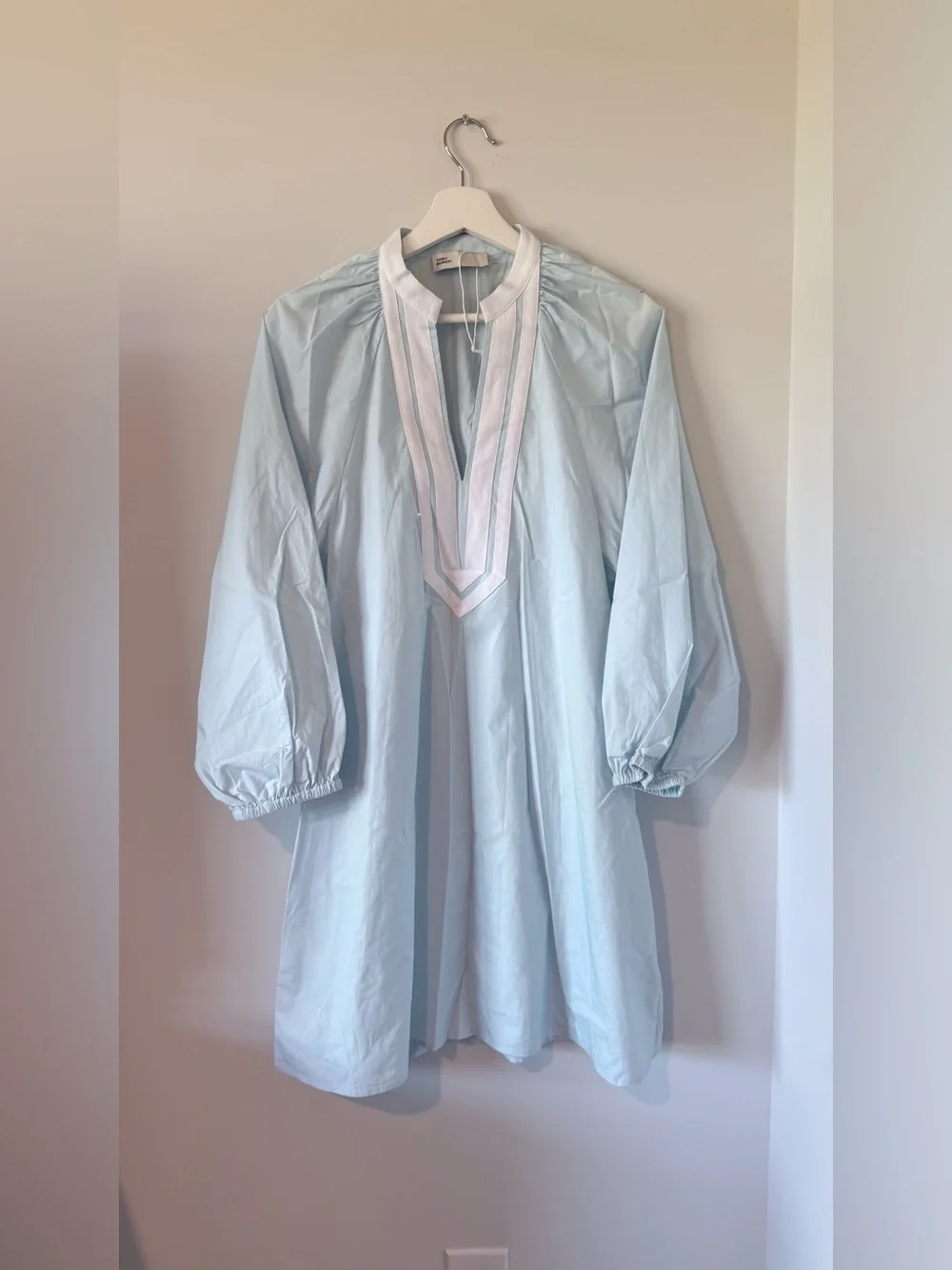 Tory Burch Dress Cotton Blue Minimalist Designer Women S Summer Vacation Travel